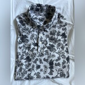 Nike Black and White Floral Men's Golf polo, medium